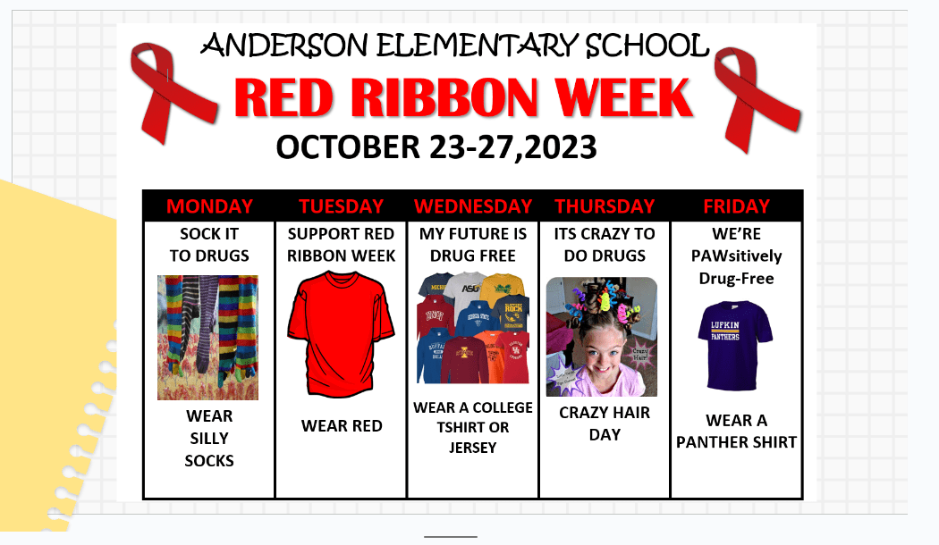 Red Ribbon Week next week…