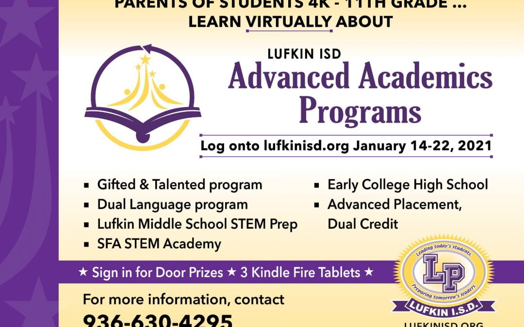 The Virtual Advanced Academics Presentation is Now Open to View!