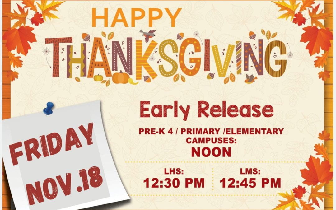 Early Release for Thanksgiving!