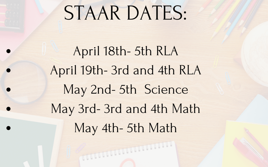 STAAR- testing dates