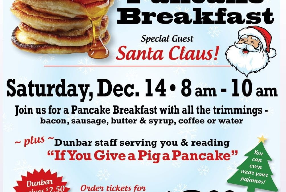 Pancakes with Santa: Saturday, December 14th at Applebee’s