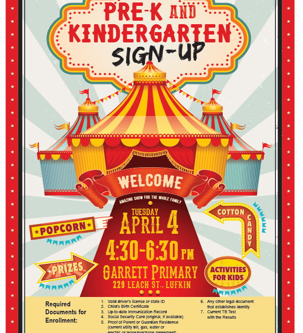 Join Us for PreK Round UP At Garrett Primary   April 4, 2023 From 4: 30 to 6:30