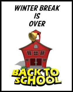 Welcome back to school on Wednesday, January 6, 2021.