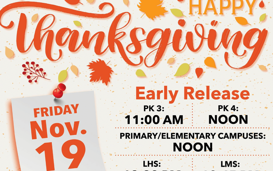 Thanksgiving Holiday Early Dismissal