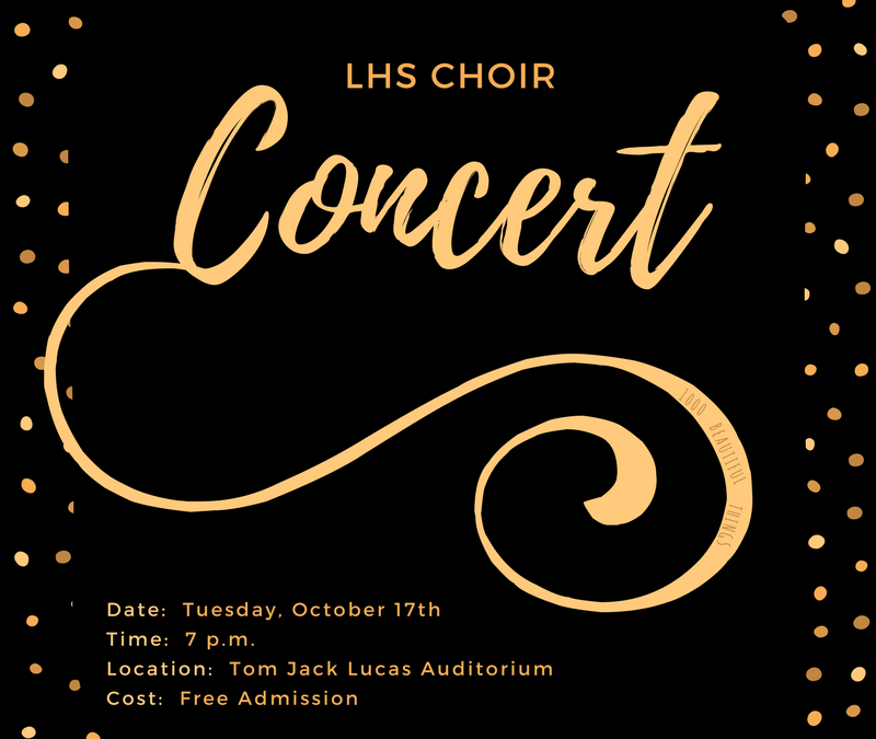 Join us Tuesday night for the first LHS  Choir Concert of the year
