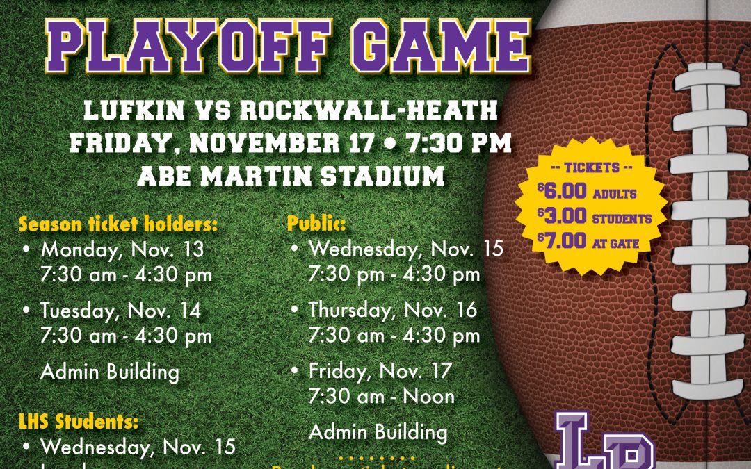 Get your playoff game info here!