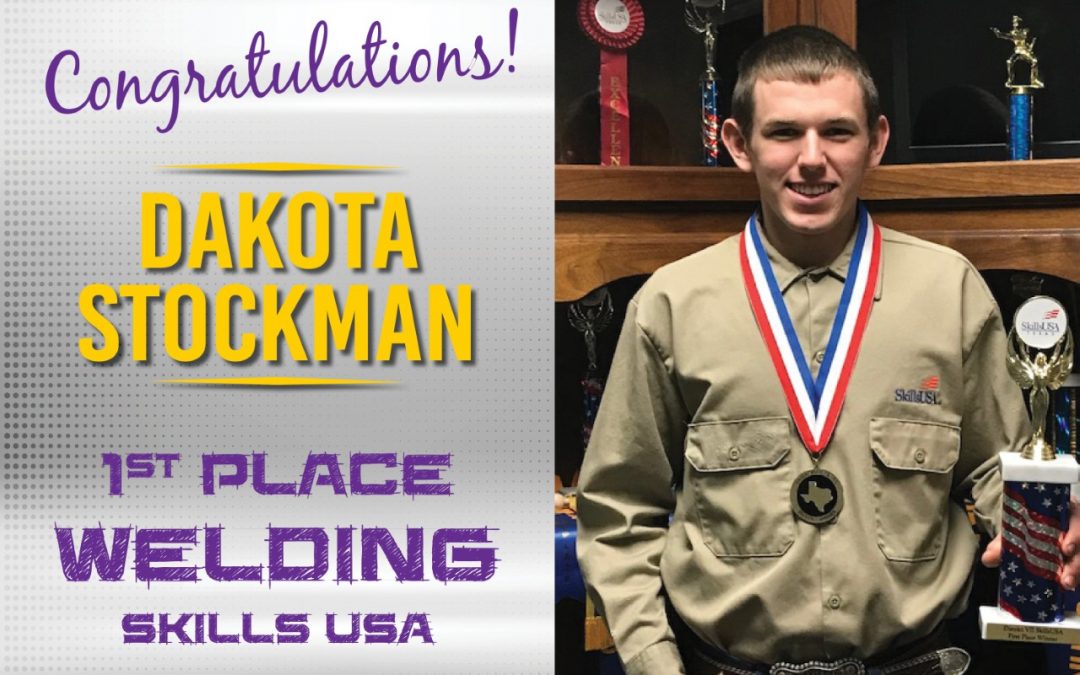 Congratulations to Dakota Stockman, first place at the Skills USA competition