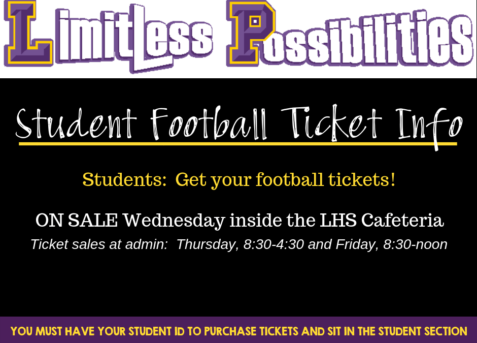 Student Football Tickets – On Sale During Lunches