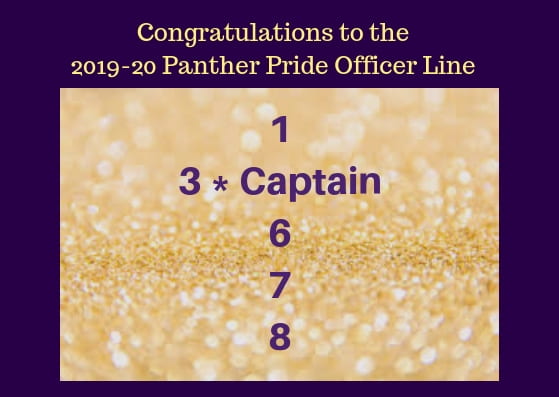 And congratulations to the new 2019-20 Panther Pride Officer line