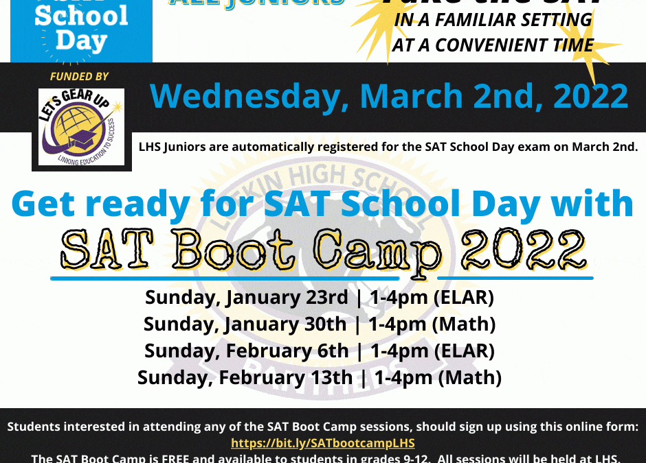 SAT School Day for Juniors and SAT Boot Camp for All