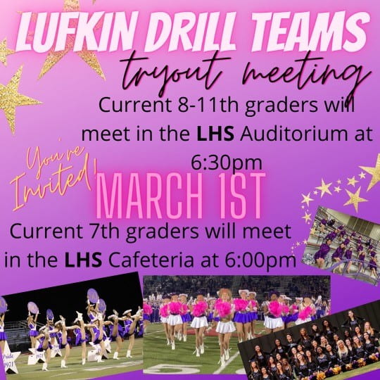 Lufkin Drill Team Tryout Meeting