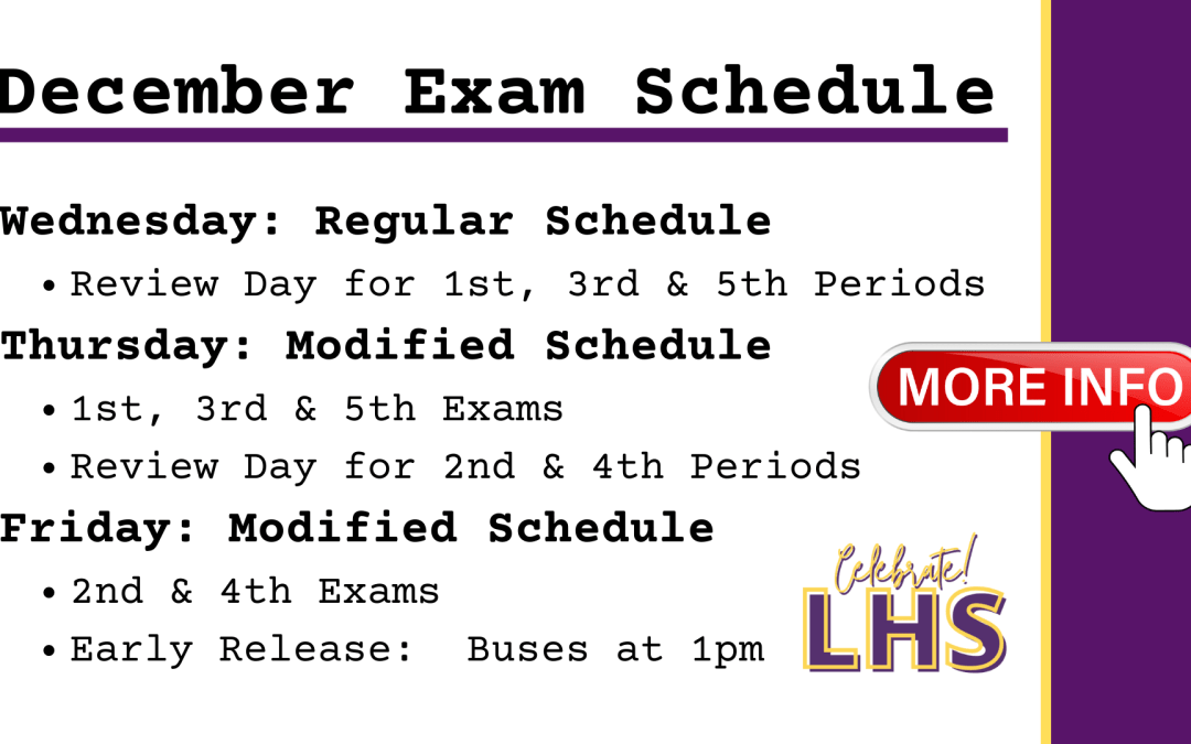 December Exam Schedule w/ Early Release