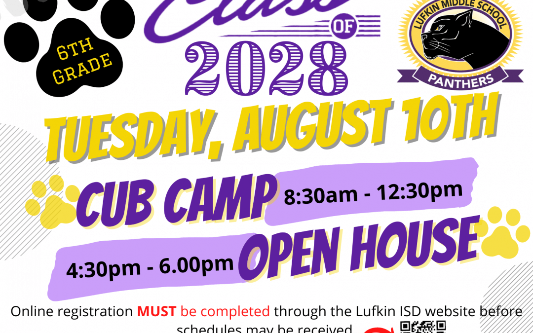 Class of 2028: Incoming 6th Grade Cub Camp and Open House