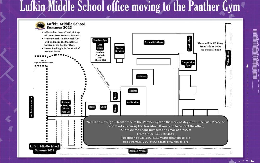 LMS Office moving to Panther Gym