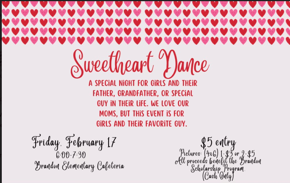 Sweetheart Dance This FRIDAY, February 17th!!