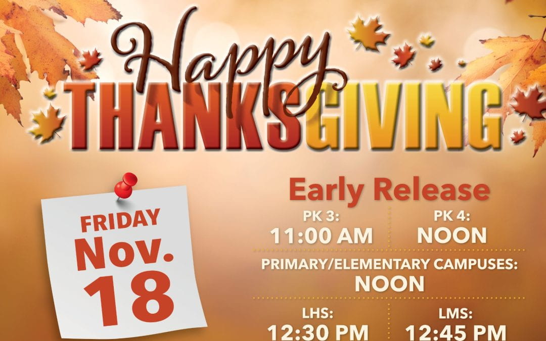 Early Release for Thanksgiving holiday