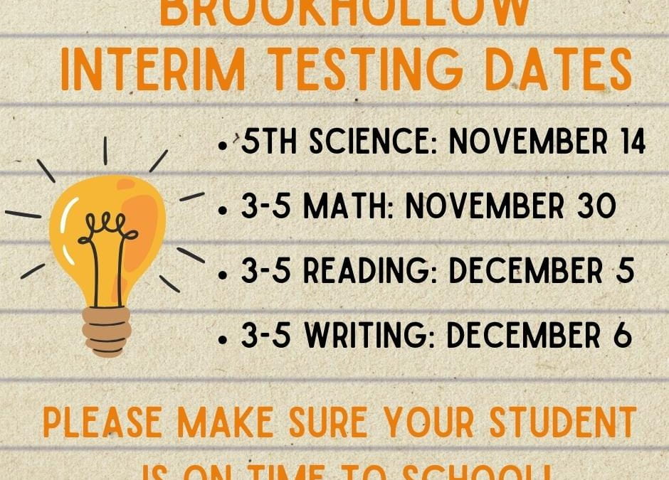 Brookhollow Interim Testing Dates