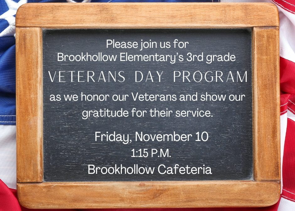 Veterans Day Program – Friday, November 10, 2023