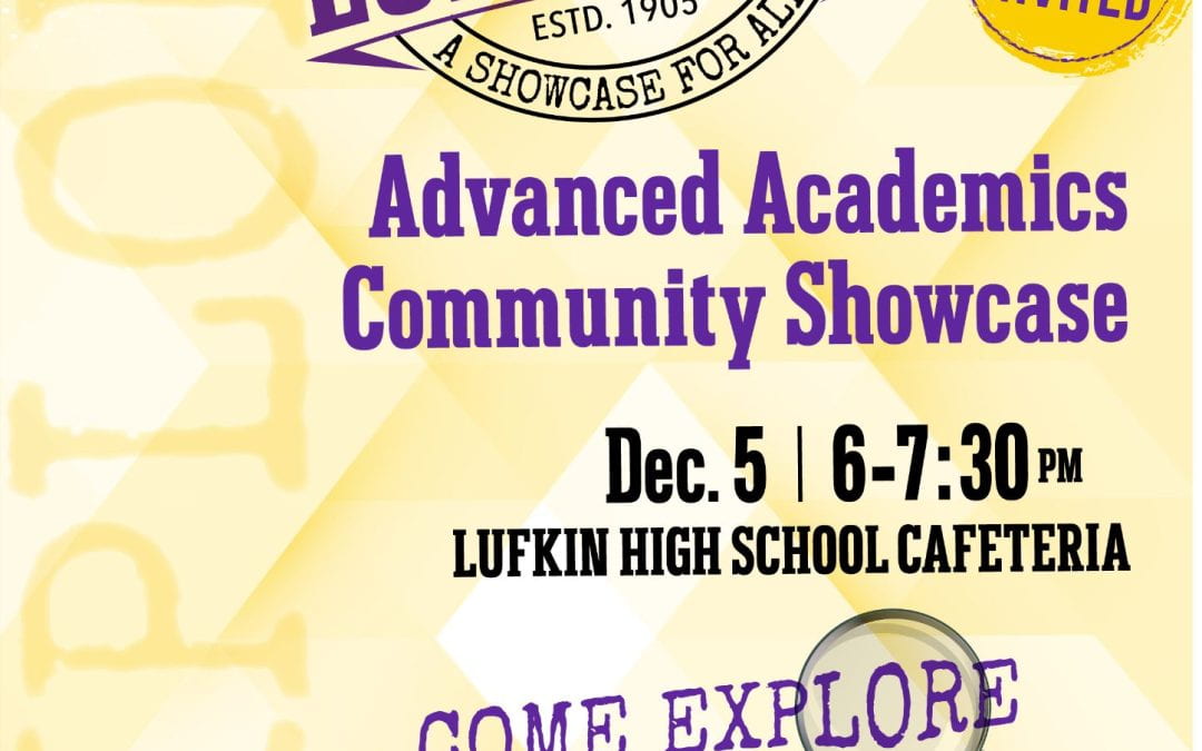 Advanced Academics Community Showcase- Tuesday, December 5th