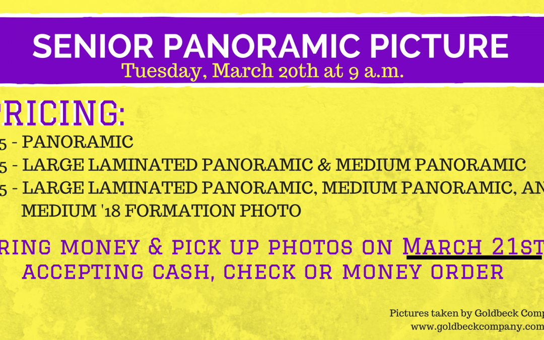 Senior Panoramic Picture Scheduled for March 20th
