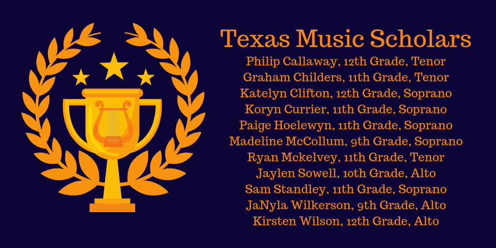 Congratulations to these Texas Music Scholars