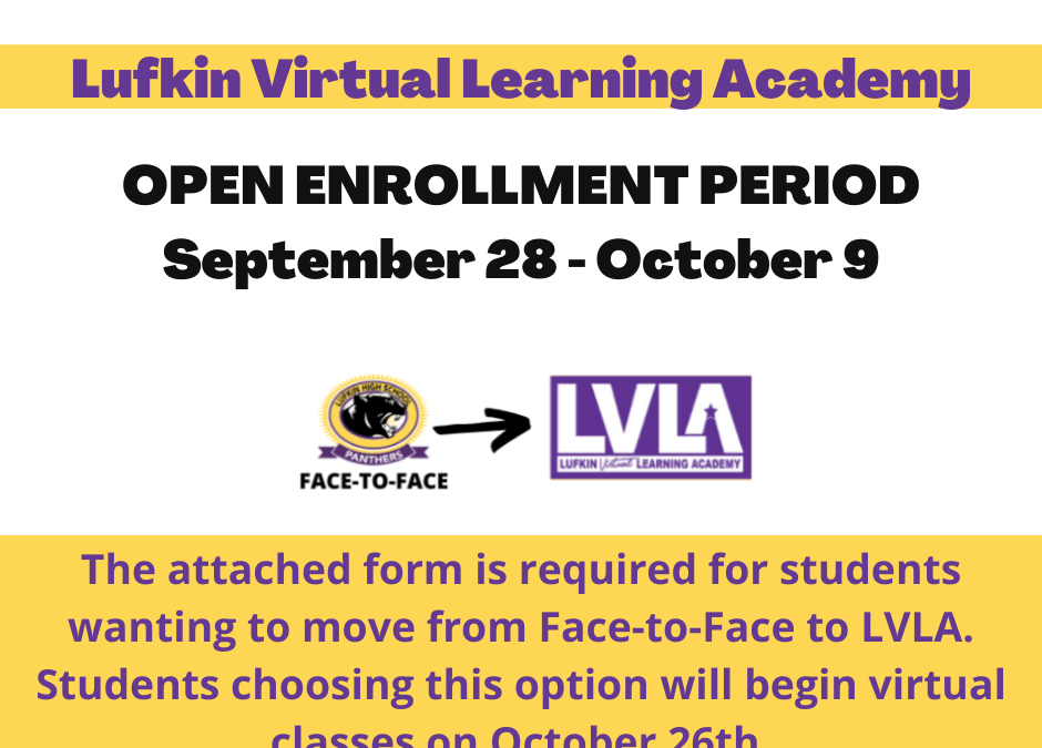 LVLA Open Enrollment for the 2nd Nine Weeks