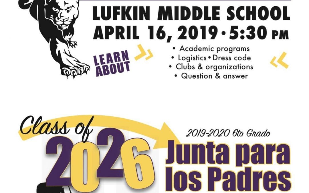 LMS Hosting Incoming 6th Grade Parent/Student Meeting April 16th