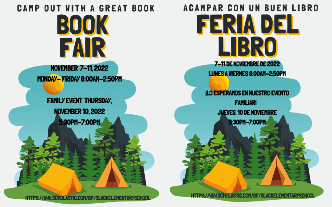 Slack Book Fair: CAMP OUT WITH A GREAT BOOK November 7-11, 2022